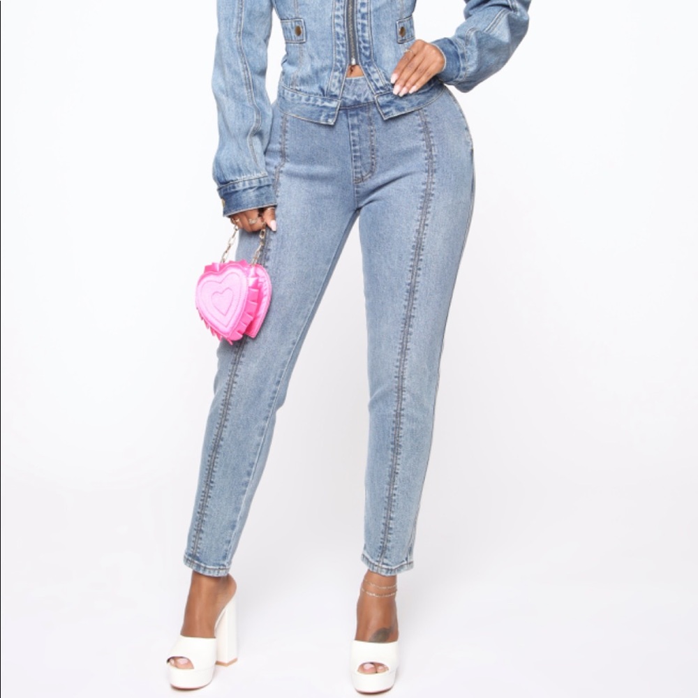 Medium wash Fashion Nova High waisted jeans